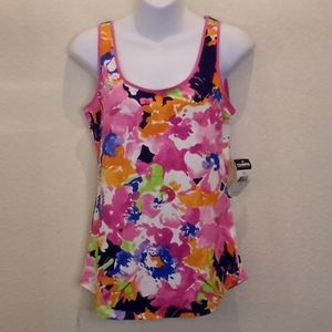 Chaps Sport Floral Printed Tank Top